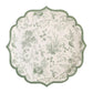 25-Pack Paper 10" Dinner Plates in White with Sage Green French Toile Design & Scalloped Rim - Disposable 300GSM Party Plates for Classy Events & Special Occasions