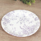 25 Pack 7" French Toile Paper Salad Plates, Matte Lavender and White Round Disposable Dessert Appetizer Plates
