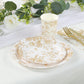 25 Pack 9" French Toile Paper Party Plates, White Gold Round Disposable Dinner Plates
