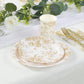 25 Pack 9" French Toile Paper Party Plates, White Gold Round Disposable Dinner Plates