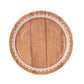 25 Pack White Brown Wood Grain Print Disposable Salad Plates With Floral Lace Rim, 7" Round Paper Appetizer Dessert Plates
