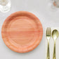 25 Pack | 10" Natural Rustic Wood Grain Disposable Party Plates, Farmhouse Style Paper Dinner Plates