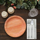 25 Pack | 10" Natural Rustic Wood Grain Disposable Party Plates, Farmhouse Style Paper Dinner Plates