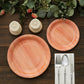 25 Pack | 10" Natural Rustic Wood Grain Disposable Party Plates, Farmhouse Style Paper Dinner Plates
