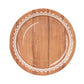 25 Pack White Brown Wood Grain Print Disposable Party Plates With Floral Lace Rim, 9" Round Paper Dinner Plates