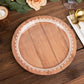 25 Pack White Brown Wood Grain Print Disposable Party Plates With Floral Lace Rim, 9" Round Paper Dinner Plates