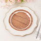 25 Pack White Brown Wood Grain Print Disposable Party Plates With Floral Lace Rim, 9" Round Paper Dinner Plates