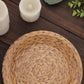25 Pack Natural Paper Salad Plates With Woven Rattan Print, 7" Round Rustic Farmhouse Disposable Dessert Appetizer Plates - 300 GSM
