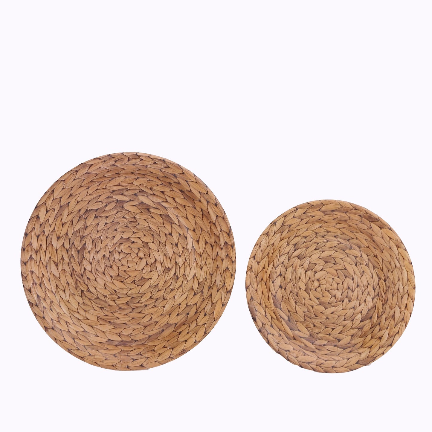 25 Pack Natural Disposable Party Plates With Woven Rattan Print, 9" Round Rustic Farmhouse Paper Dinner Plates - 300 GSM