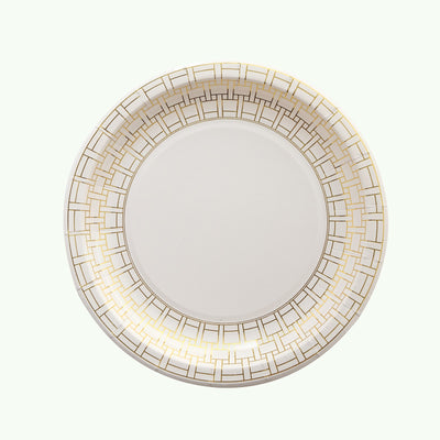 Elegant Design with Gold Basketweave Rim