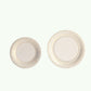 25 Pack White Disposable Party Plates With Gold Basketweave Pattern Rim, 9" Round Dinner Paper Plates