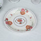 25 Pack Ivory Round Floral Paper Salad Plates, Disposable Tea Party Appetizer Dessert Plates with Rose Flowers Print - 7"