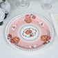 25 Pack Dusty Rose Round Floral Paper Dinner Plates, Disposable Tea Party Plates with Rose Flowers Print - 9"