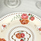25 Pack Ivory Round Floral Paper Dinner Plates, Disposable Tea Party Plates with Rose Flowers Print - 9"