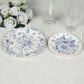 50 Pcs White Blue Vintage Floral Disposable Plates with French Toile Pattern, Round Dinner and Dessert Paper Plates - 7",9"