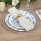 50 Pcs White Blue Vintage Floral Disposable Plates with French Toile Pattern, Round Dinner and Dessert Paper Plates - 7",9"