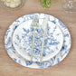50 Pcs White Blue Vintage Floral Disposable Plates with French Toile Pattern, Round Dinner and Dessert Paper Plates - 7",9"