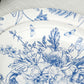 50 Pcs White Blue Vintage Floral Disposable Plates with French Toile Pattern, Round Dinner and Dessert Paper Plates - 7",9"