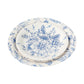 50 Pcs White Blue Vintage Floral Disposable Plates with French Toile Pattern, Round Dinner and Dessert Paper Plates - 7",9"