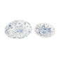 50 Pcs White Blue Vintage Floral Disposable Plates with French Toile Pattern, Round Dinner and Dessert Paper Plates - 7",9"