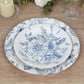 50 Pcs White Blue Vintage Floral Disposable Plates with French Toile Pattern, Round Dinner and Dessert Paper Plates - 7",9"