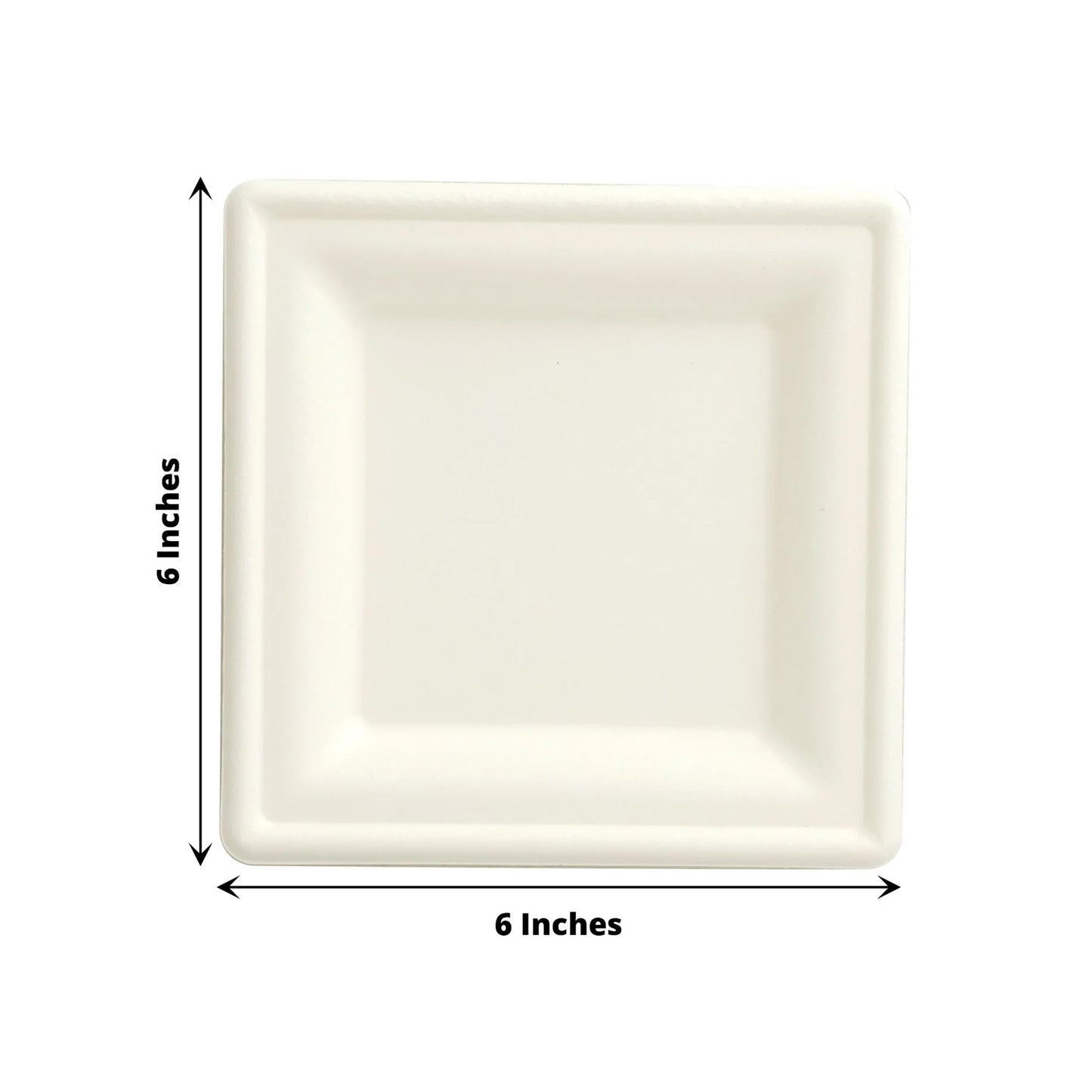 White Square Biodegradable 6 Inch Salad Plates 50 Pack