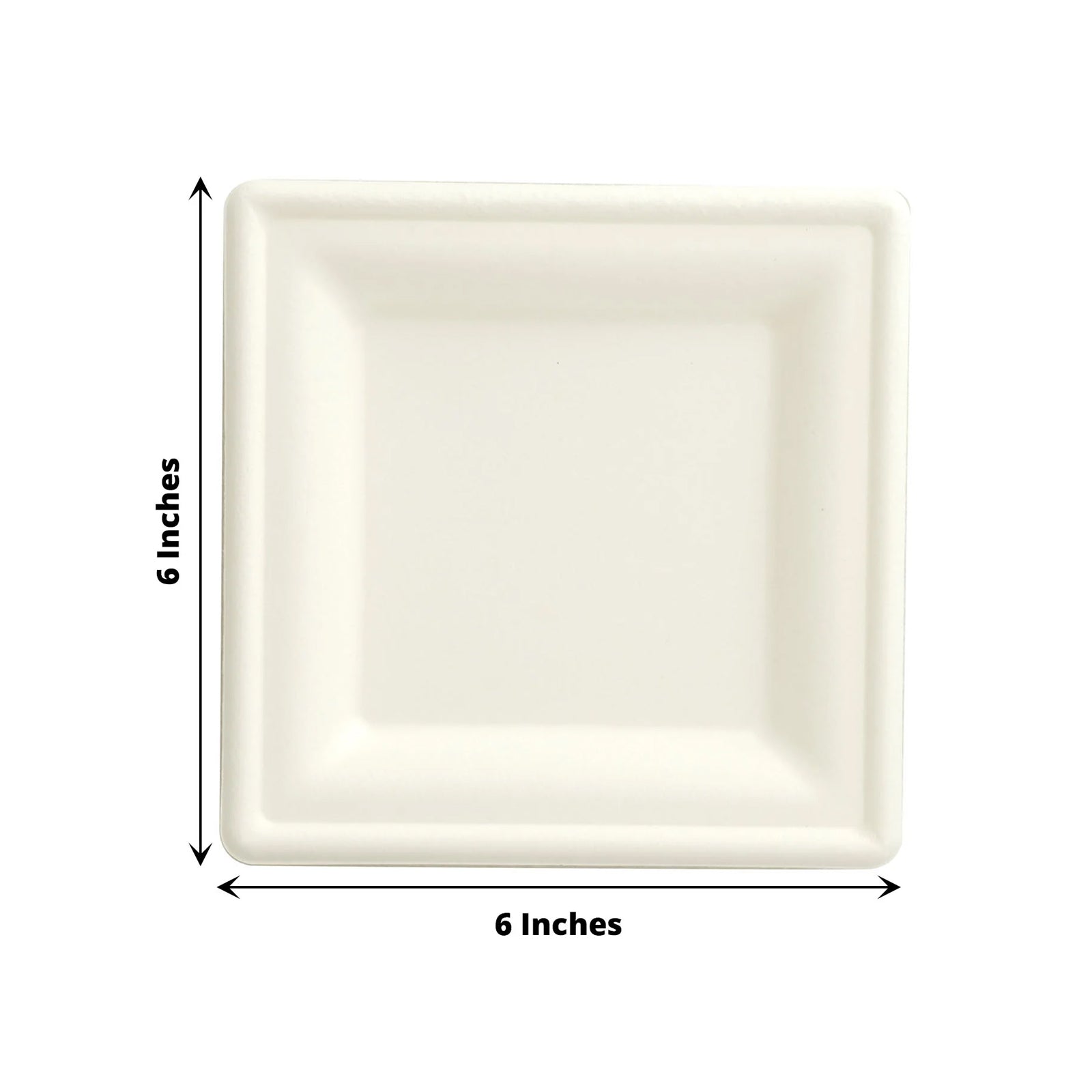 White Square Biodegradable 6 Inch Salad Plates 50 Pack