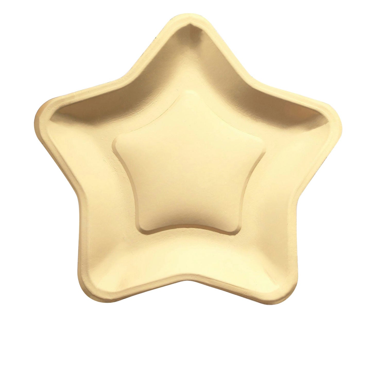 25 Pack Matte Gold Star Shaped Eco Friendly Party Plates, 9" Paper Dinner Plates - 300GSM