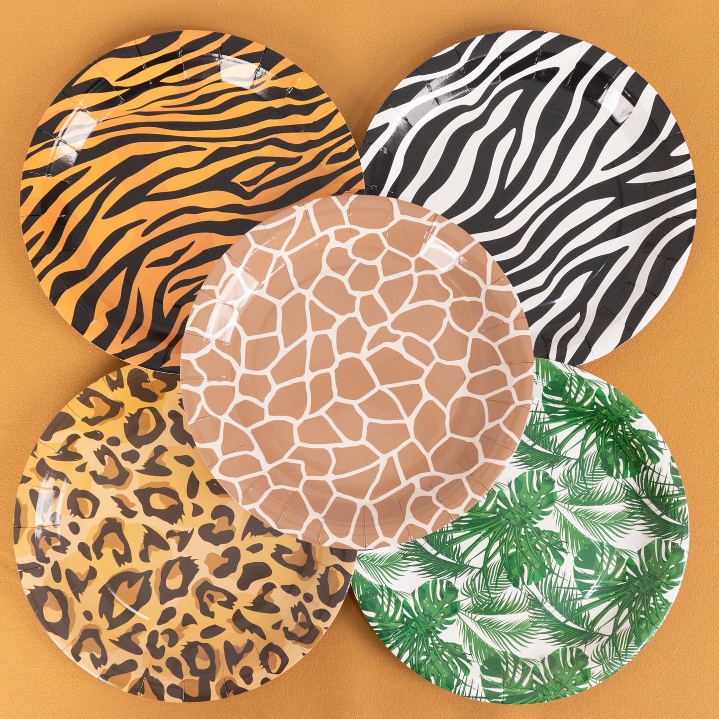 60 Pcs Animal Safari Print Disposable Dinnerware Set, Jungle Theme Paper Plates and Napkins Party Supplies - Serves 30