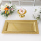 4 Pack | 14" Gold Lace Print Rectangular Plastic Serving Trays, Decorative Coffee Table Trays