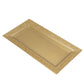 4 Pack | 14" Gold Lace Print Rectangular Plastic Serving Trays, Decorative Coffee Table Trays