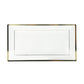 10 Pack Clear Rectangular Plastic Serving Trays with Gold Rim, 13"x8" Disposable Party Platters for Appetizers and Snacks