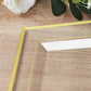 10 Pack Clear Rectangular Plastic Serving Trays with Gold Rim, 13"x8" Disposable Party Platters for Appetizers and Snacks