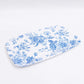 10 Pack French Toile Plastic Rectangle Serving Trays, 12"L x 7"W Blue & White Floral Party Platters