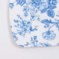 10 Pack French Toile Plastic Rectangle Serving Trays, 12"L x 7"W Blue & White Floral Party Platters