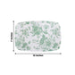 10 Pack French Toile Plastic Rectangle Serving Trays, 12"L x 7"W Sage Green & White Floral Party Pla