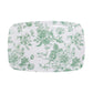 10 Pack French Toile Plastic Rectangle Serving Trays, 12"L x 7"W Sage Green & White Floral Party Pla