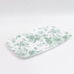 10 Pack French Toile Plastic Rectangle Serving Trays, 12"L x 7"W Sage Green & White Floral Party Pla