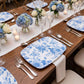 10 Pack French Toile Plastic Rectangle Serving Trays, 13"L x 9"W Blue & White Floral Party Platters