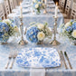 10 Pack French Toile Plastic Rectangle Serving Trays, 13"L x 9"W Blue & White Floral Party Platters