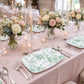 10 Pack French Toile Plastic Rectangle Serving Trays, 13"L x 9"W Sage Green & White Floral Party Pla