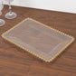6 Pack Acrylic Serving Platters with Gold Beaded Rim, Clear Rectangular Food Trays for Desserts and Appetizers - 9"x13"