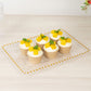 6 Pack Acrylic Serving Platters with Gold Beaded Rim, Clear Rectangular Food Trays for Desserts and Appetizers - 9"x13"