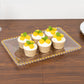 6 Pack Acrylic Serving Platters with Gold Beaded Rim, Clear Rectangular Food Trays for Desserts and Appetizers - 9"x13"