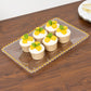 6 Pack Acrylic Serving Platters with Gold Beaded Rim, Clear Rectangular Food Trays for Desserts and Appetizers - 9"x13"