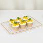 6 Pack Acrylic Serving Platters with Gold Beaded Rim, Clear Rectangular Food Trays for Desserts and Appetizers - 9"x13"