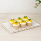 6 Pack Acrylic Serving Platters with Gold Beaded Rim, White Rectangular Food Trays for Desserts and Appetizers - 9"x13"