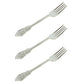 24 Pack | Metallic Silver 8" Baroque Style Heavy Duty Plastic Forks