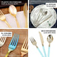 24 Pack | Metallic Silver 8" Baroque Style Heavy Duty Plastic Forks