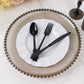 72 Pcs Plastic Silverware Set in Baroque Style Black - Heavy Duty Disposable Knife, Fork, and Spoon Set